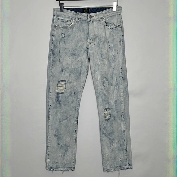 Edwin Beth Boyfriend Ankle Acid Washed Distressed Jeans - Size 27 - Picture 3 of 11